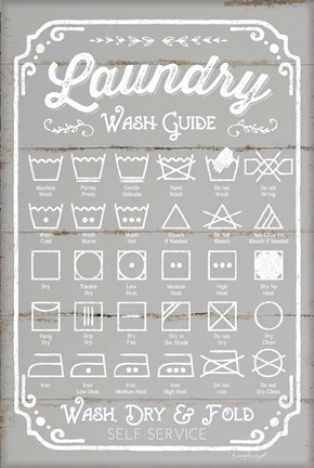 Framed Laundry Wash Guide Print