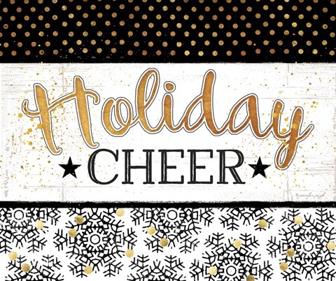 Framed Holiday Cheer - Black &amp; Gold Print