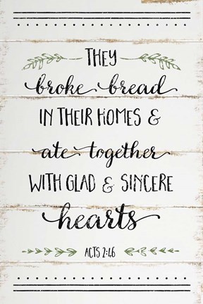 Framed They Broke Bread II Print