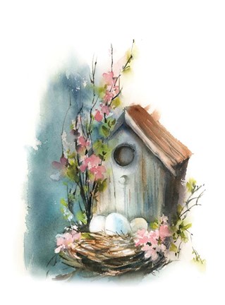 Framed Bird House Print