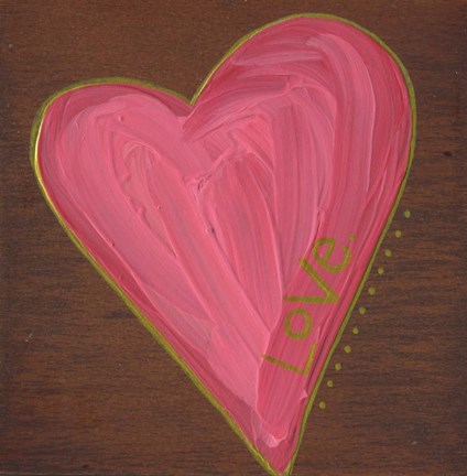 Framed Heart on Wood Print