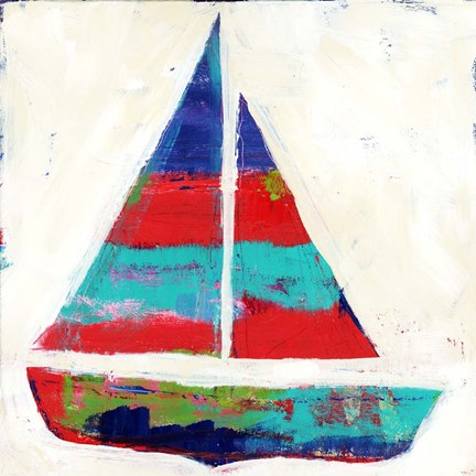 Framed Sailboat Stripe Print