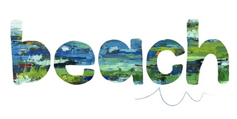 Framed Beach Sign II Print