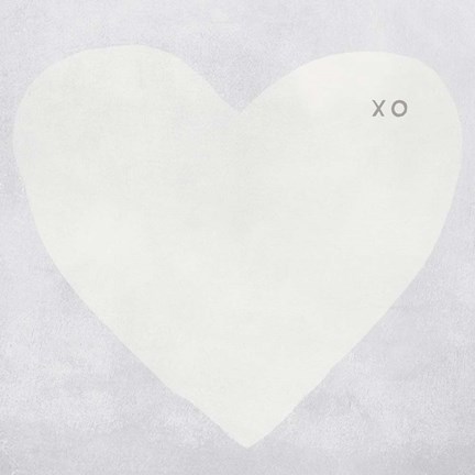 Framed Light Grey Heart - XO Print