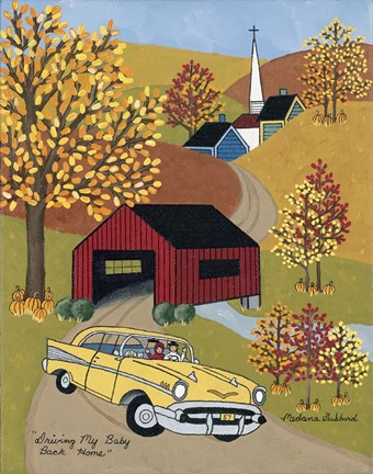 Framed Driving My Baby Print