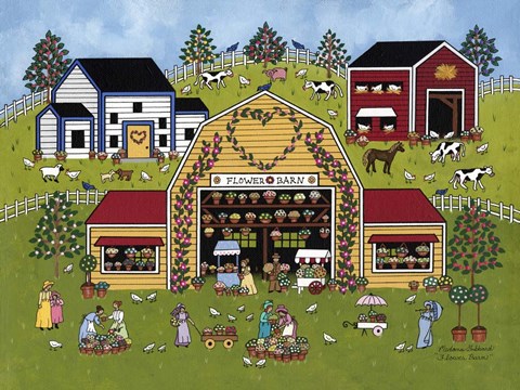 Framed Flower Barn Print
