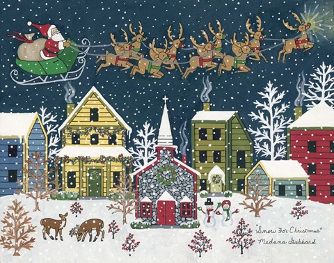 Framed Snow For Christmas Print