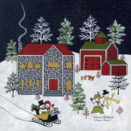 Framed Snow Love Print