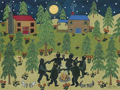 Framed Campfire Dance II Print