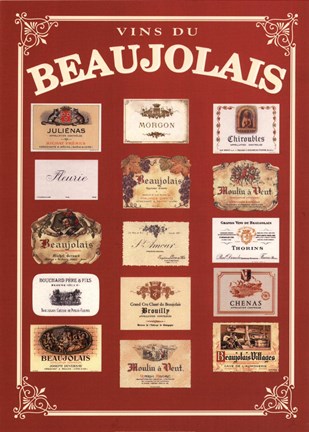 Framed Vins de Beaujolais Print