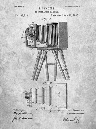 Framed Photographic Camera Patent - Slate Print