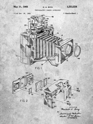 Framed Photographic Camera Accessory Patent - Slate Print