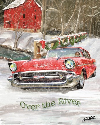 Framed Chevy Christmas Over the River Print