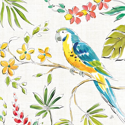 Framed Tropical Oasis IV White Print