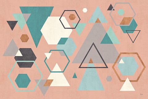 Framed Abstract Geo I Pink Print