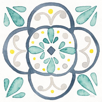 Framed Garden Getaway Tile VII White Print