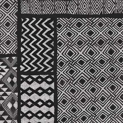 Framed Kuba Abstract I BW Print