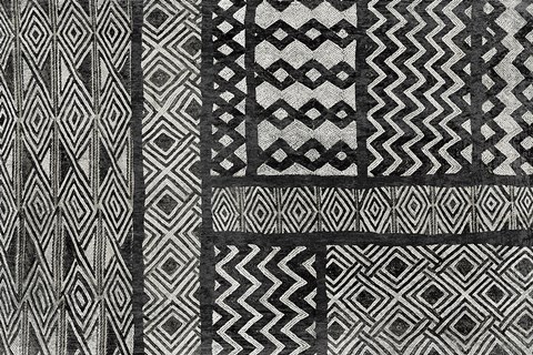 Framed Kuba Abstract BW Print