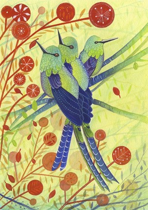 Framed Hummingbirds Print