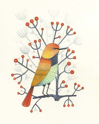 Framed Bird Design 1 Print