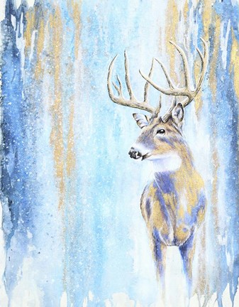 Framed Winter Buck Print