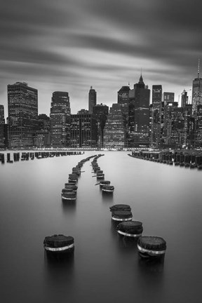 Framed Manhatan Piles Vertical Print