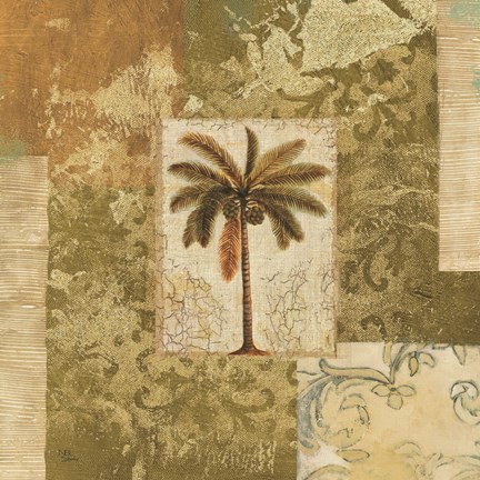 Framed Palm Patchwork I Print