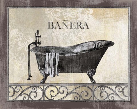 Framed Bath Silhouette III Print