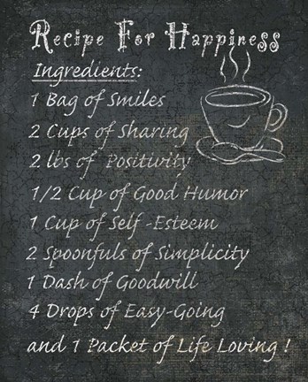 Framed Recipes For Life II Print