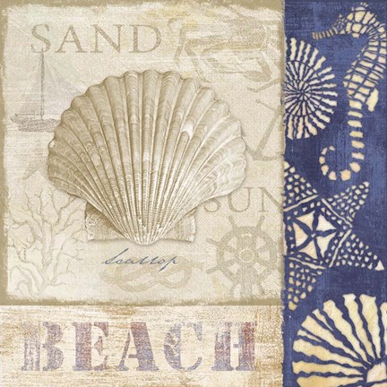 Framed White Sand Blue Sea II Print