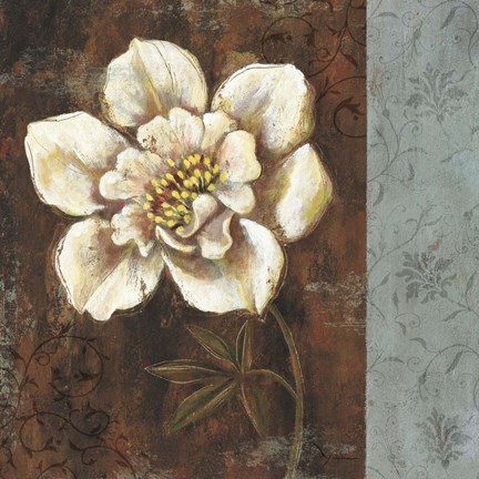 Framed White Touch Floral I Print