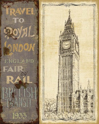 Framed Bon Voyage I Print