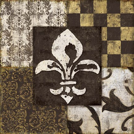 Framed Fleur De Lis I Print