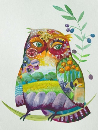 Framed Owl From Provence Print
