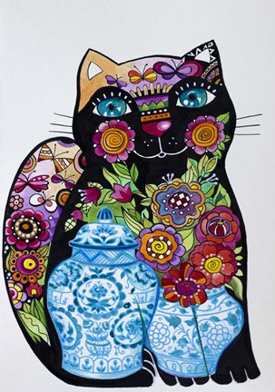 Framed Black Cat 3 Print