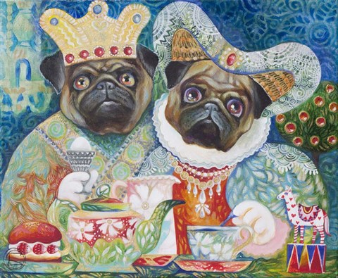 Framed King of Pugs Print