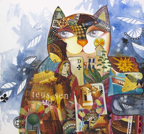 Framed Collage Cat Print