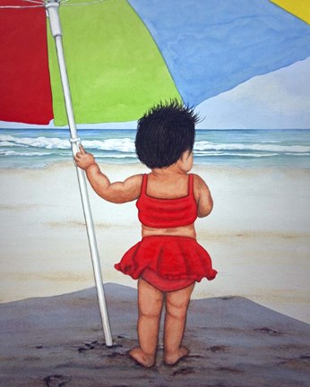 Framed Beach Baby K Print