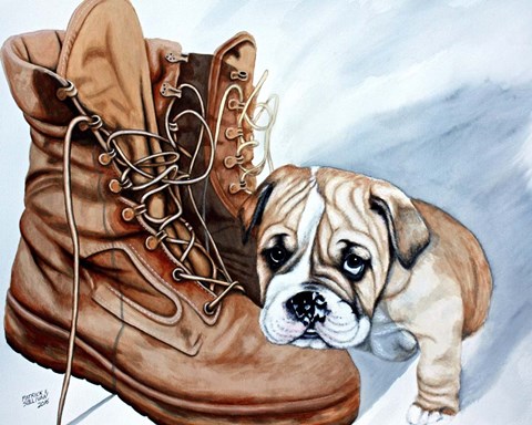 Framed Boots Bulldog Print