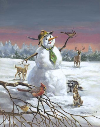 Framed Mr Snow And Friends Print