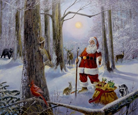 Framed Christmas In The Forest Print