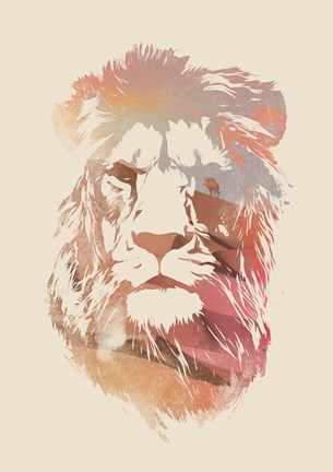 Framed Desert Lion Print