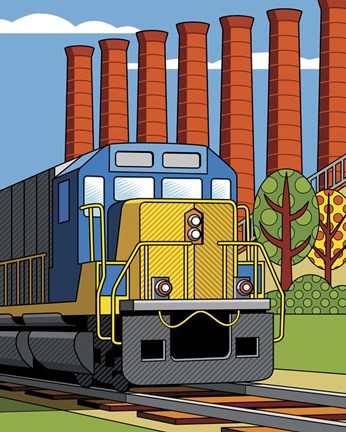 Framed Homestead Steel Mill Stacks Print