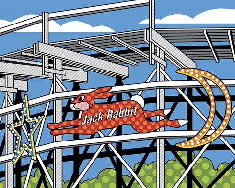 Framed Jack Rabbit Roller Coaster Print