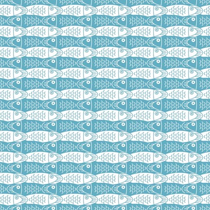 Framed Interlocking Fish Pattern Print