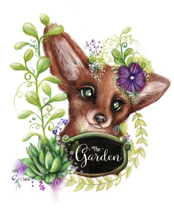 Framed Garden Sign Fox Print