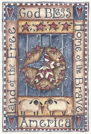 Framed God Bless America Home of The Brave Print