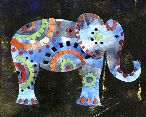 Framed Boho Elephant 1 Print