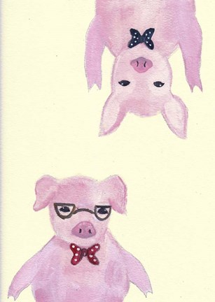 Framed Hipster Pigs Print