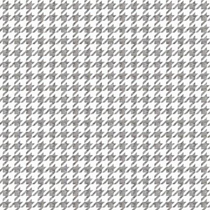 Framed Silver Houndstooth On White Print